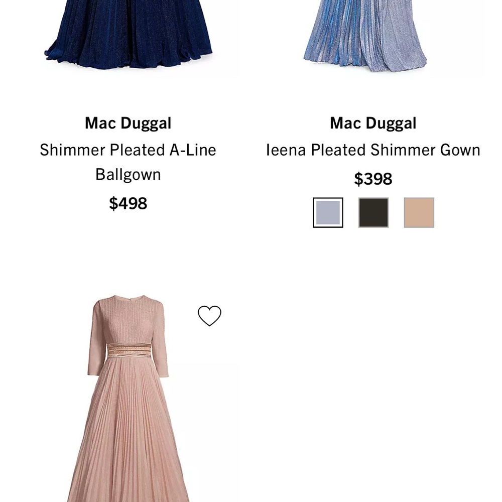 Mac Duggal Pleated Shimmer Gown